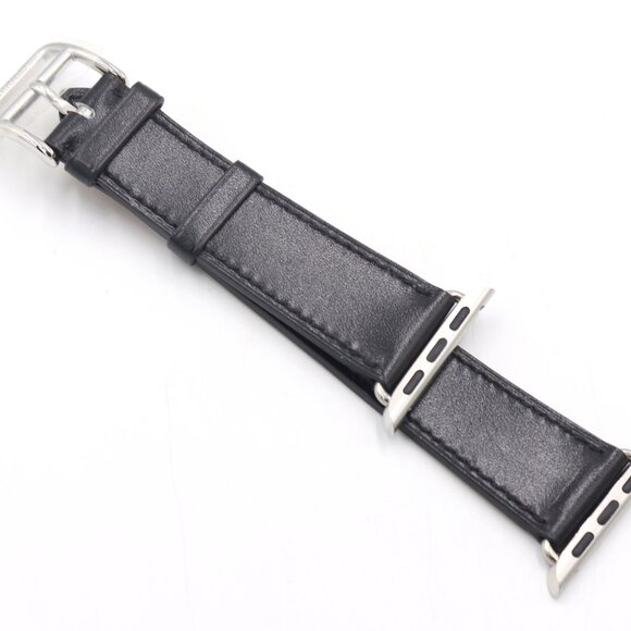 Hermes apple watch black leather strap